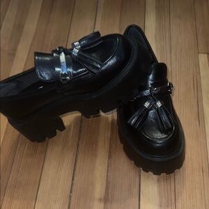 Women's Black Tassel Loafers